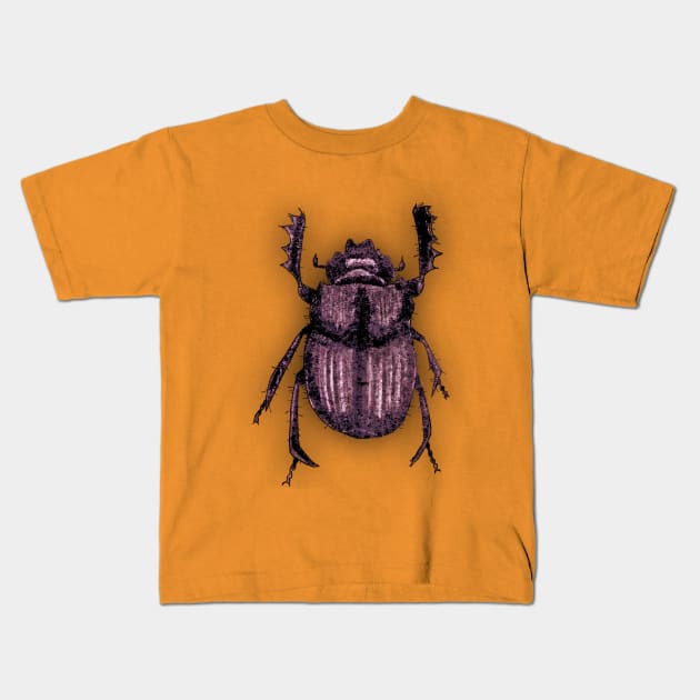 Bugs-2 Scarab Beetle Kids T-Shirt by Komigato